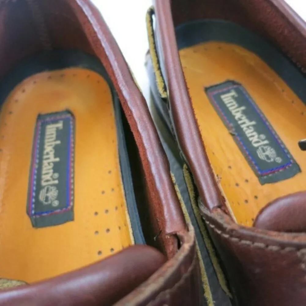 Timberland Two Eyelet Leather Casual Dress Boat Deck Shoes Men's Classic 9 M